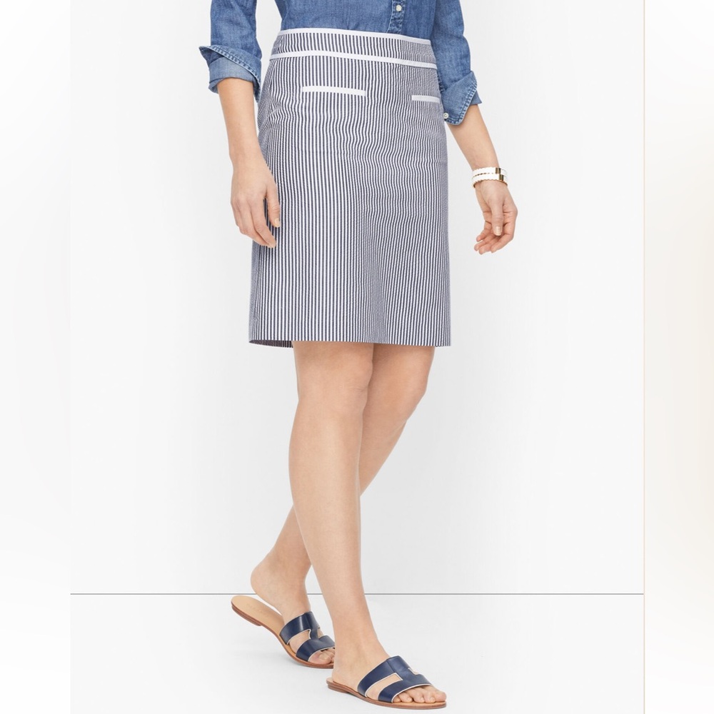 Talbots COTTON SEERSUCKER A-LINE SKIRT size 2 NWT